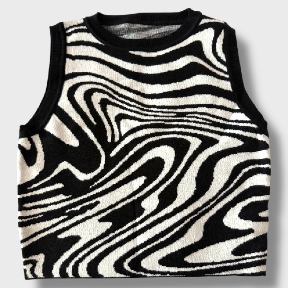 Black & White Women's Crop Top - M - Picture 5 of 8